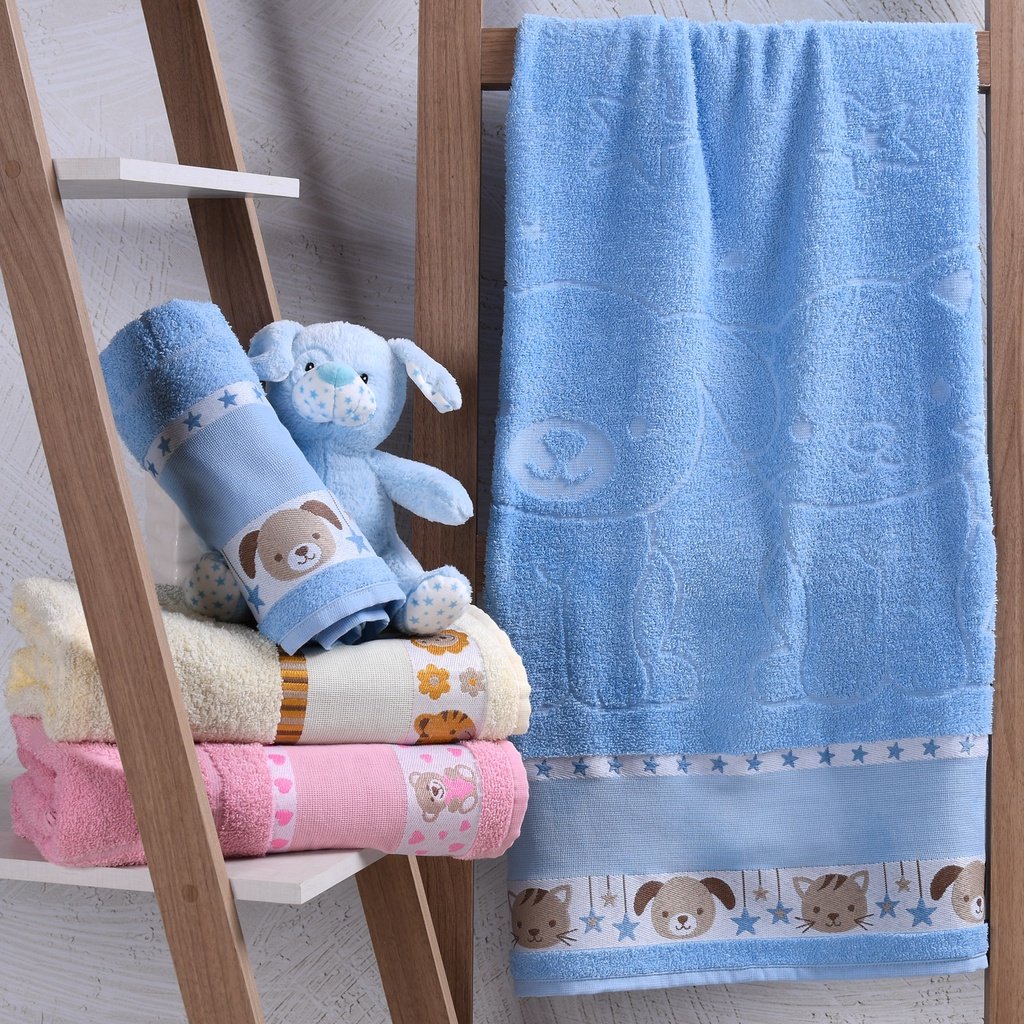 Kit 2 Toalhas de Banho Kids Infantil Para Bordar Ponto Cruz 100% Algodão
